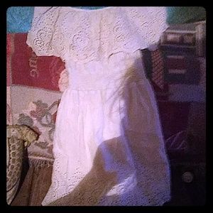 Cream colored off the shoulder summer dress